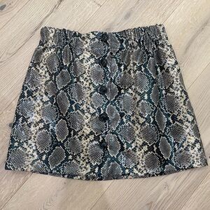 Python Faux Leather Skirt